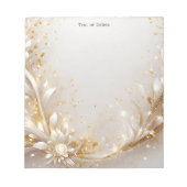 Witgouden bloemig Notitieblok (Voorkant)