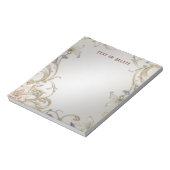 Witgouden bloemig Notitieblok (Linkerzijde)