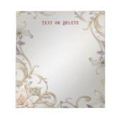 Witgouden bloemig Notitieblok (Voorkant)