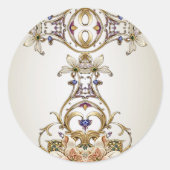 Witgouden bloemige Sticker (Voorkant)