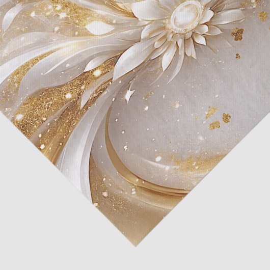 Witgouden bloemige tissuepapier (Detail)