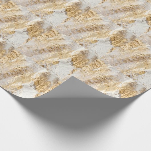 Witgouden borstel geschilderde textuur. cadeaupapier (Hoek)