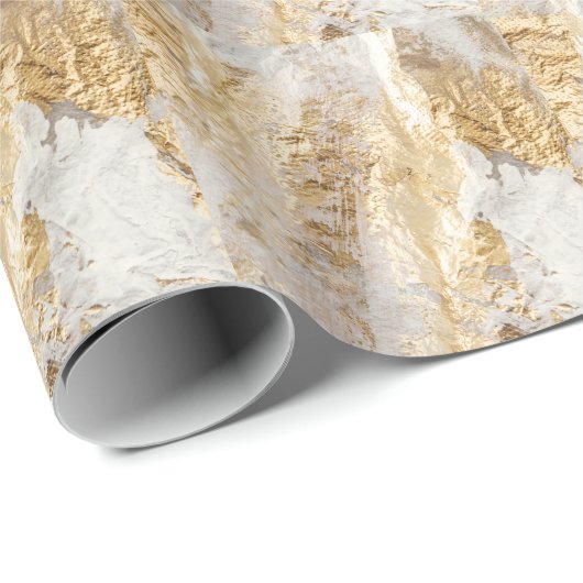 Witgouden borstel geschilderde textuur. cadeaupapier (Rol Hoek)