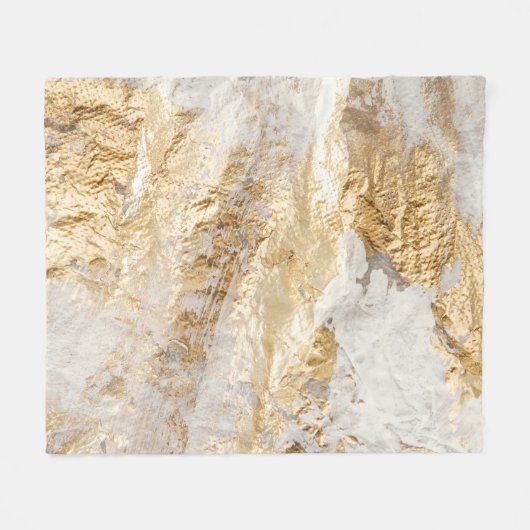 Witgouden borstel geschilderde textuur. fleece deken (Voorkant (Horizontaal))