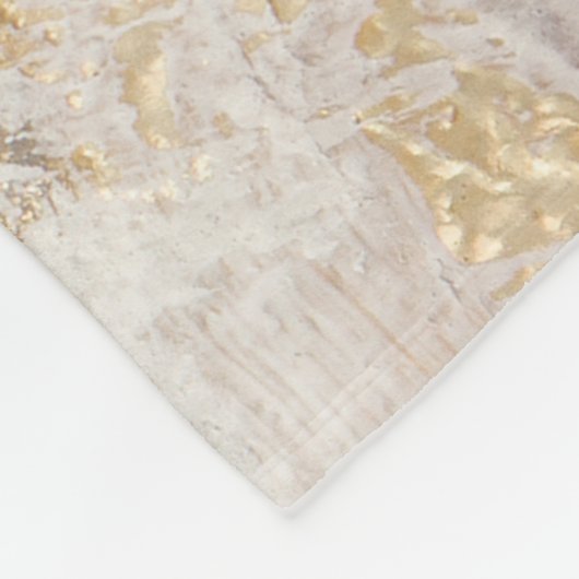 Witgouden borstel geschilderde textuur. fleece deken (Hoek)