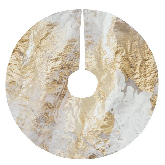 Witgouden borstel geschilderde textuur. kerstboom rok (Voorkant)