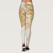 Witgouden borstel geschilderde textuur. leggings (Achterkant)