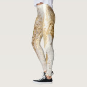 Witgouden borstel geschilderde textuur. leggings (Links)