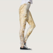 Witgouden borstel geschilderde textuur. leggings (Rechts)