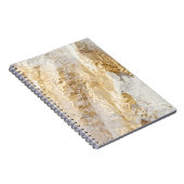 Witgouden borstel geschilderde textuur. notitieboek (Rechterzijde)