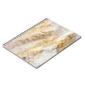 Witgouden borstel geschilderde textuur. notitieboek (Linkerzijde)