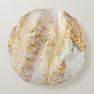 Witgouden borstel geschilderde textuur. rond kussen