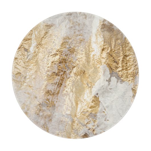 Witgouden borstel geschilderde textuur. snijplank (Voorkant)