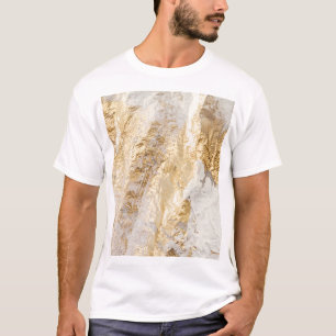 Witgouden borstel geschilderde textuur. t-shirt