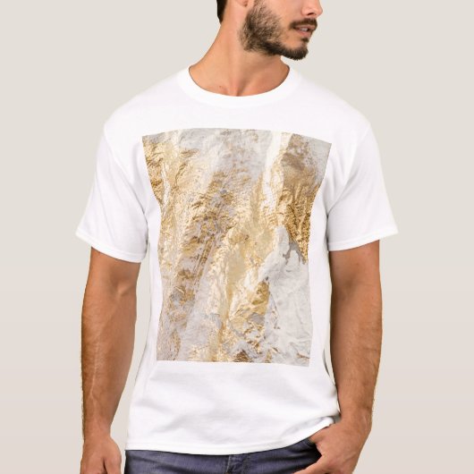 Witgouden borstel geschilderde textuur. t-shirt (Voorkant)