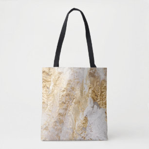 Witgouden borstel geschilderde textuur. tote bag