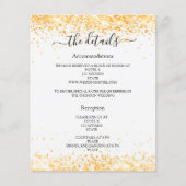 Witgouden confetti bruiloft programma details (Voorkant)