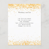 Witgouden confetti bruiloft programma details flyer (Achterkant)