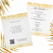 Witgouden confetti bruiloft programma details QR