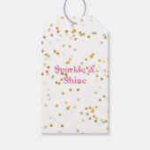 witgouden Confetti Cadeaulabel (Voorkant)
