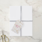 witgouden Confetti Cadeaulabel (Met Touw)