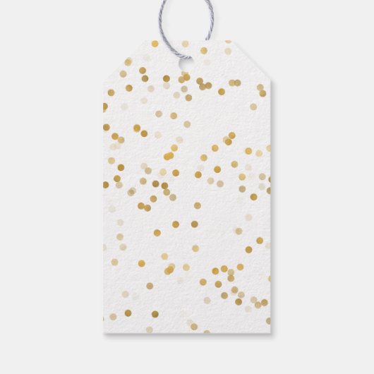 witgouden Confetti Cadeaulabel (Achterkant)