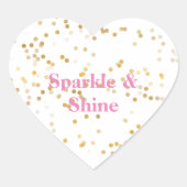 witgouden Confetti Hart Sticker (Voorkant)