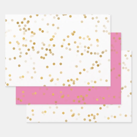 witgouden Confetti Inpakpapier Vel (Set)