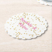 witgouden Confetti Kartonnen Onderzetters (Gekanteld)