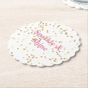witgouden Confetti Kartonnen Onderzetters