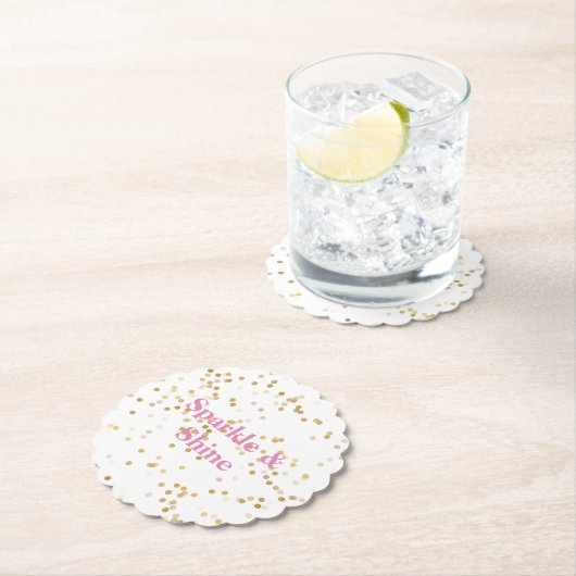 witgouden Confetti Kartonnen Onderzetters (Insitu)