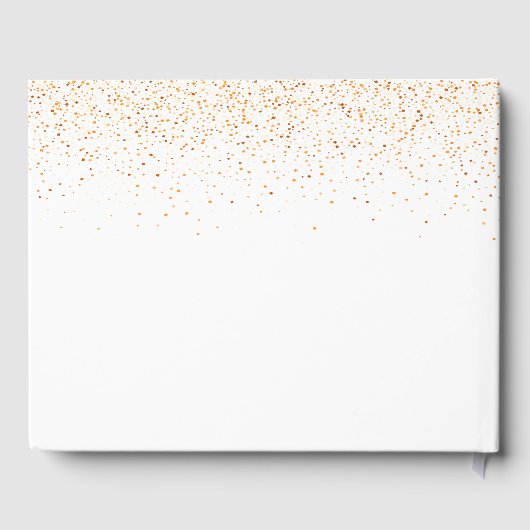 Witgouden confetti monogram afstudeerfeest gastenboek (Achterkant)