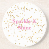 witgouden Confetti Zandsteen Onderzetter (Voorkant)