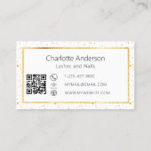 Witgouden elegante moderne QR-code Visitekaartje (Achterkant)