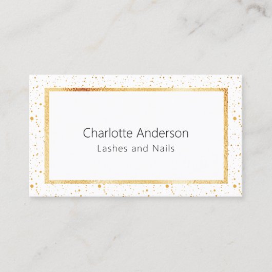 Witgouden elegante moderne QR-code Visitekaartje (Voorkant)