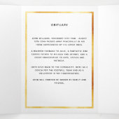 Witgouden foto elegante driezijdige rouwkaart drieluik aankondiging (Binnenkant midden)