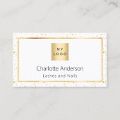 Witgouden foto logo moderne QR-code Visitekaartje (Voorkant)