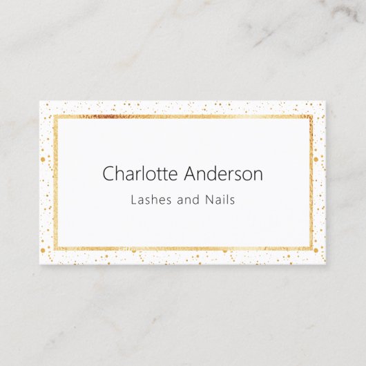 Witgouden foto moderne QR-code Visitekaartje (Voorkant)