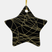 Witgouden glamour glinsterende kerst keramisch ornament (Achterkant)