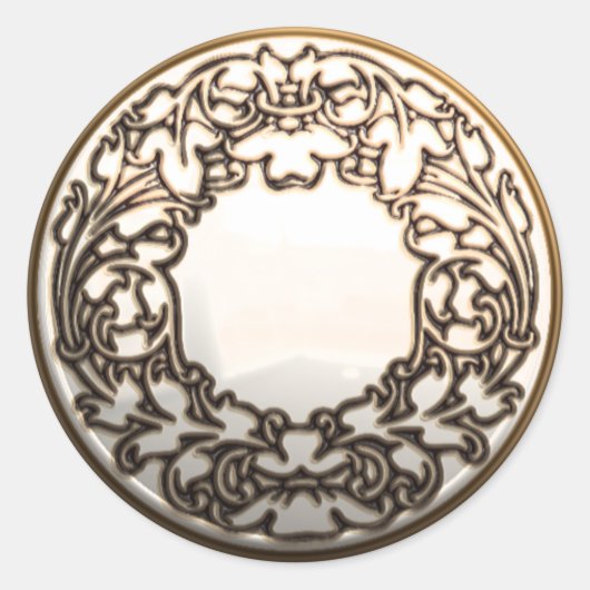 Witgouden glazen naaiknop  sticker (Voorkant)