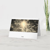 Witgouden gloed sneeuwvlok ijs kristal winter kaart (Achterkant)