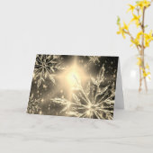 Witgouden gloed sneeuwvlok ijs kristal winter kaart (Gele Bloem)