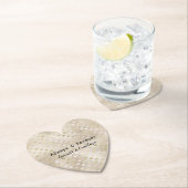 Witgouden harten kartonnen onderzetters (Insitu)