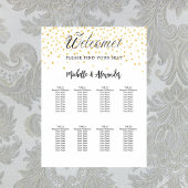 Witgouden harten moderne bruiloft 9 zitplaatsen gr poster