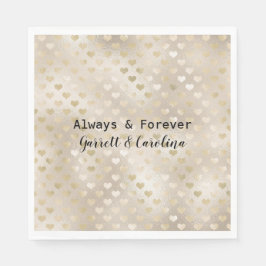 Witgouden harten servet