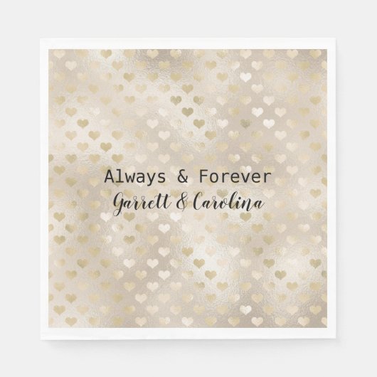 Witgouden harten servet (Voorkant)