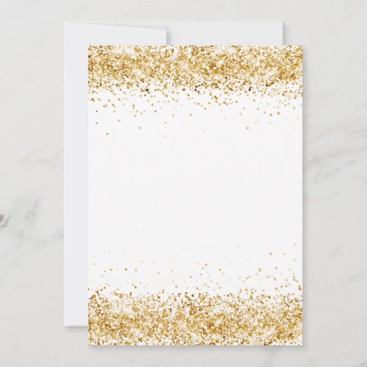 Witgouden jurk glitter Quinceanera Kaart (Achterkant)