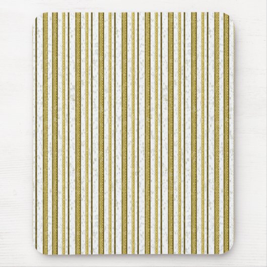 Witgouden kanten strepen patroon Mousepad Muismat (Voorkant)