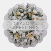 Witgouden krans Zakelijke vakantie groetpapier Ornament Kaart (Voorkant)