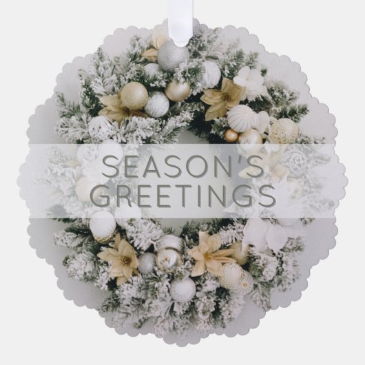 Witgouden krans Zakelijke vakantie groetpapier Ornament Kaart (Voorkant)